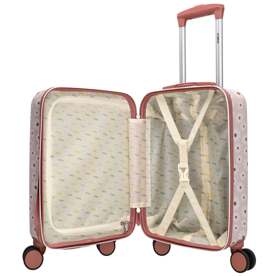 Reisetrolley "Blumen" 4-Rad 47cm in Hellrosa - leder-accessoires.com