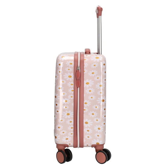 Reisetrolley "Blumen" 4-Rad 47cm in Hellrosa - leder-accessoires.com