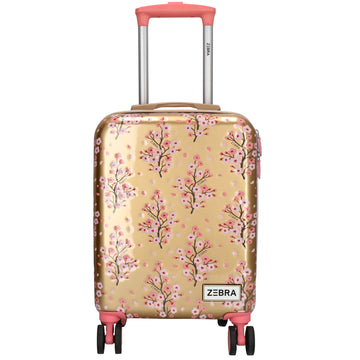 Reisetrolley "Blumen" 4-Rad 47cm in Gold-Metallic