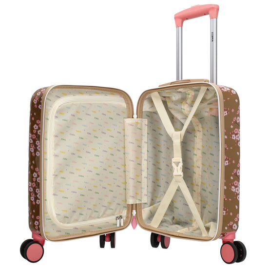 Reisetrolley "Blumen" 4-Rad 47cm in Gold-Metallic - leder-accessoires.com