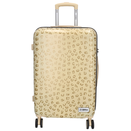 Reisetrolley|Hartschale 66cm in Gold|Zebra mit 4-Rad - leder-accessoires.com