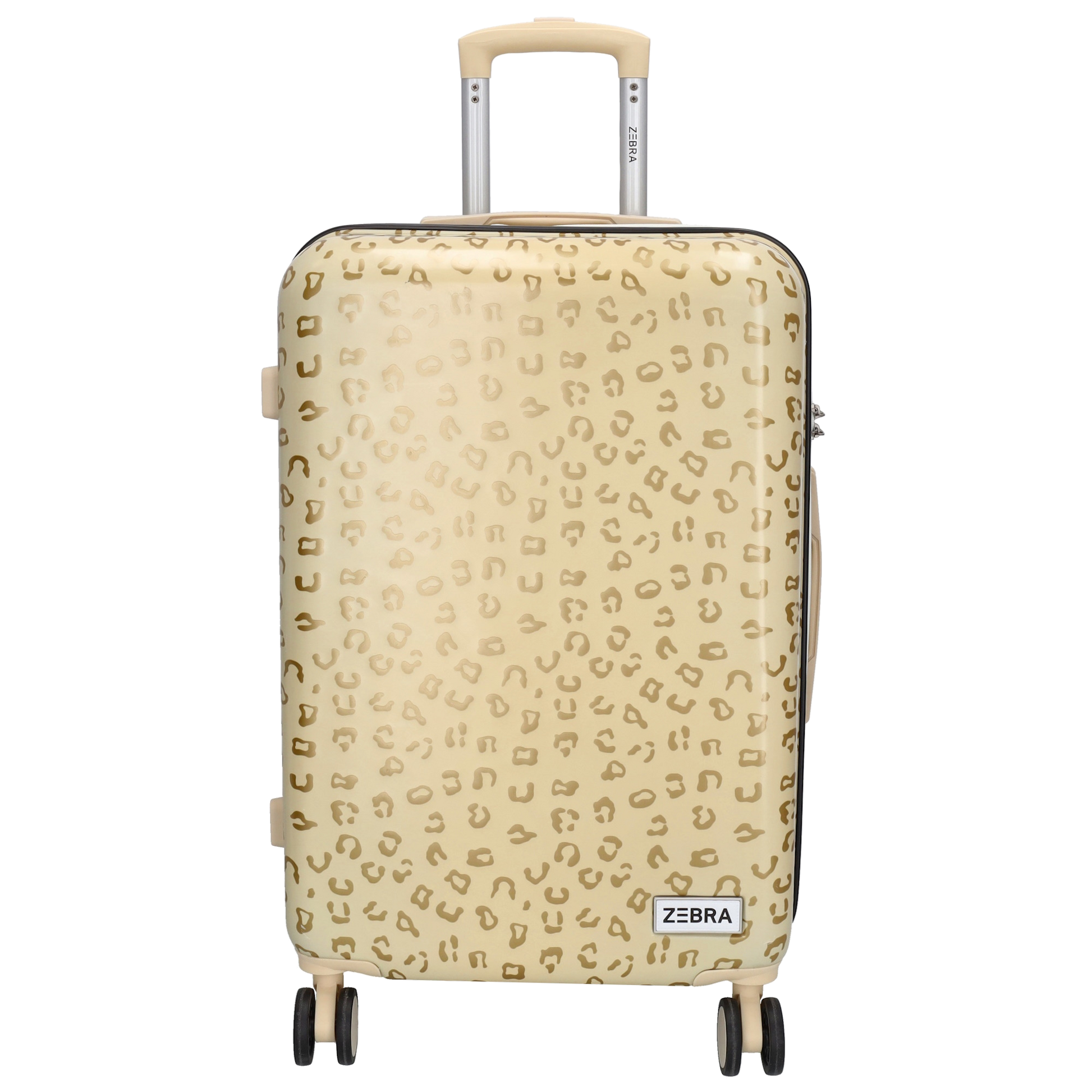 Reisetrolley|Hartschale 66cm in Gold|Zebra mit 4-Rad - leder-accessoires.com