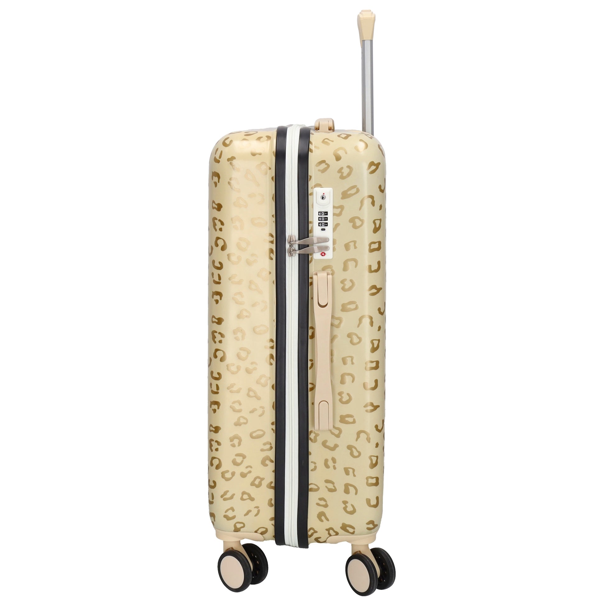 Reisetrolley|Hartschale 66cm in Gold|Zebra mit 4-Rad - leder-accessoires.com