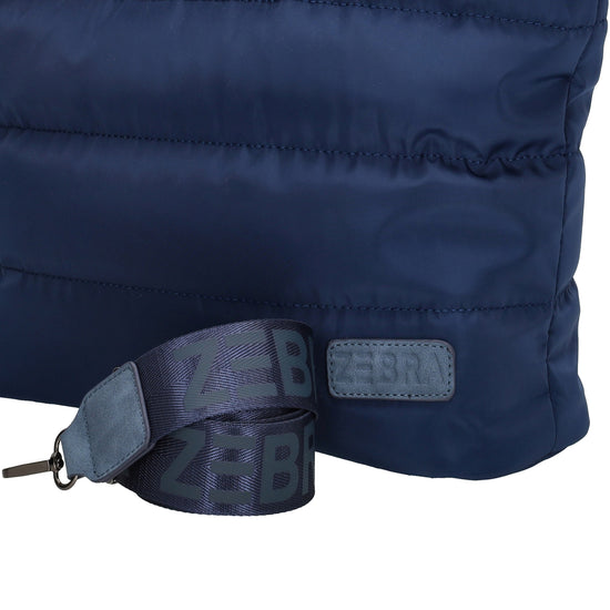 Shopper gesteppt 42x30cm in Marine| Blau aus Kunstleder - leder-accessoires.com