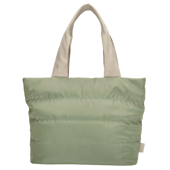 Shopper gesteppt 42x30cm in Mint aus Kunstleder - leder-accessoires.com