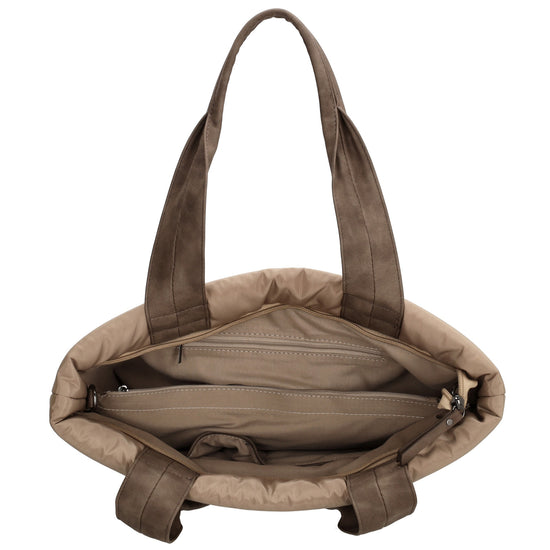 Shopper gesteppt 42x30cm in Taupe aus Kunstleder - leder-accessoires.com