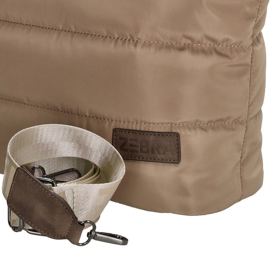 Shopper gesteppt 42x30cm in Taupe aus Kunstleder - leder-accessoires.com