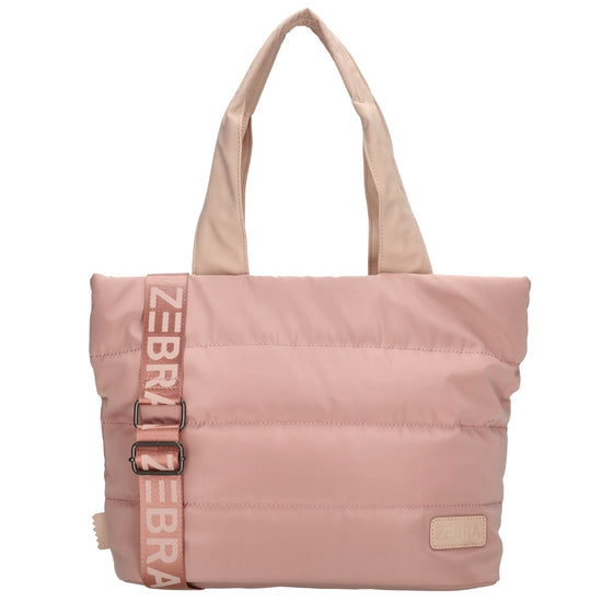 Shopper gesteppt 42x30cm in Altrosa aus Kunstleder - leder-accessoires.com