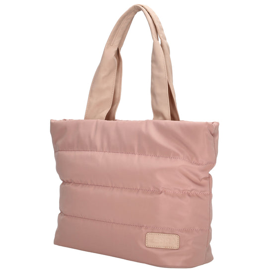Shopper gesteppt 42x30cm in Altrosa aus Kunstleder - leder-accessoires.com