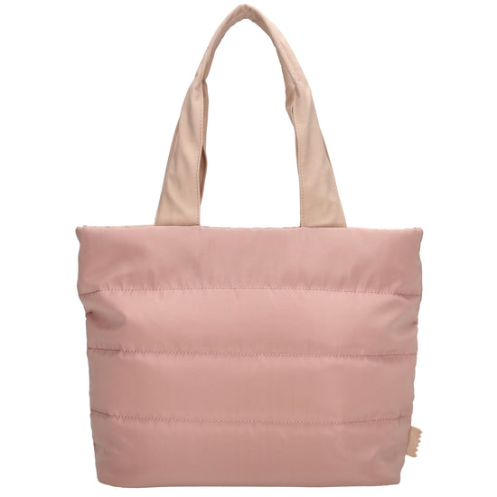 Shopper gesteppt 42x30cm in Altrosa aus Kunstleder - leder-accessoires.com