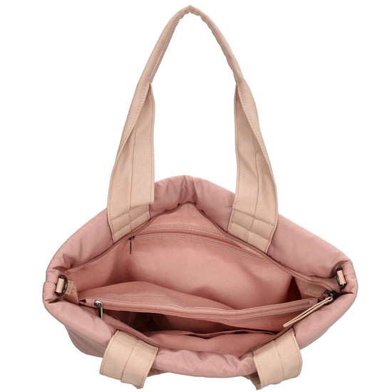 Shopper gesteppt 42x30cm in Altrosa aus Kunstleder - leder-accessoires.com