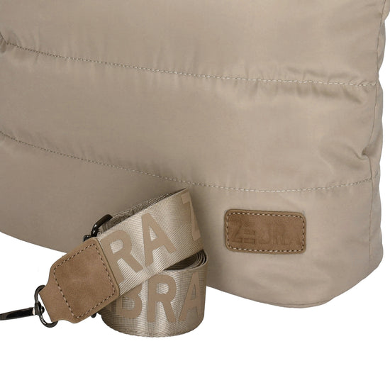 Shopper gesteppt 42x30cm in Beige aus Kunstleder - leder-accessoires.com