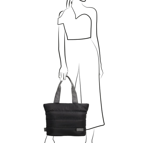 Shopper gesteppt 42x30cm in Dunkeltaupe aus Kunstleder - leder-accessoires.com