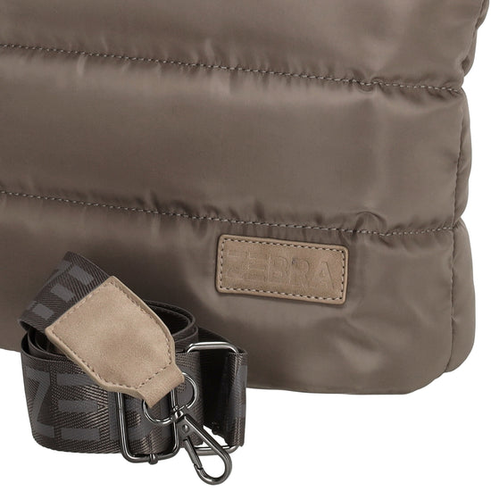 Shopper gesteppt 42x30cm in Dunkeltaupe aus Kunstleder - leder-accessoires.com