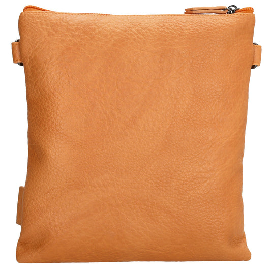 Umhängetasche aus Kunstleder 26x23,5cm in Orange|Aprikose