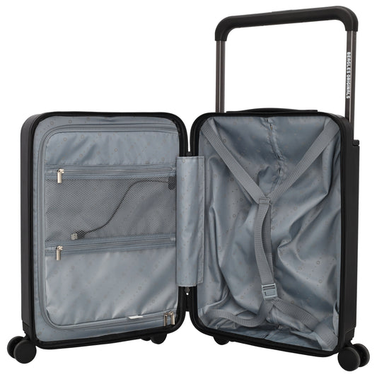 Reisetrolley|Handgepäck in Schwarz mit 4-Rad und USB Anschluss - leder-accessoires.com