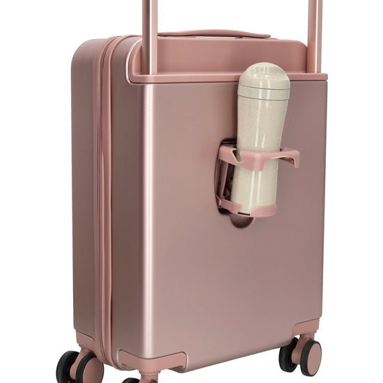 Reisetrolley|Handgepäck in Champagner mit 4-Rad und USB Anschluss - leder-accessoires.com