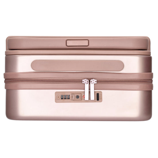 Reisetrolley|Handgepäck in Champagner mit 4-Rad und USB Anschluss - leder-accessoires.com
