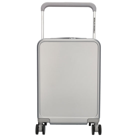 Reisetrolley|Handgepäck in Silber mit 4-Rad und USB Anschluss - leder-accessoires.com