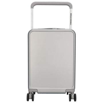 Reisetrolley|Handgepäck in Silber mit 4-Rad und USB Anschluss - leder-accessoires.com