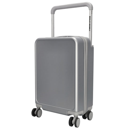 Reisetrolley|Handgepäck in Silber mit 4-Rad und USB Anschluss - leder-accessoires.com