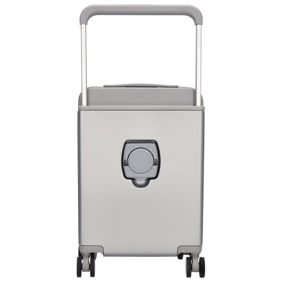 Reisetrolley|Handgepäck in Silber mit 4-Rad und USB Anschluss - leder-accessoires.com