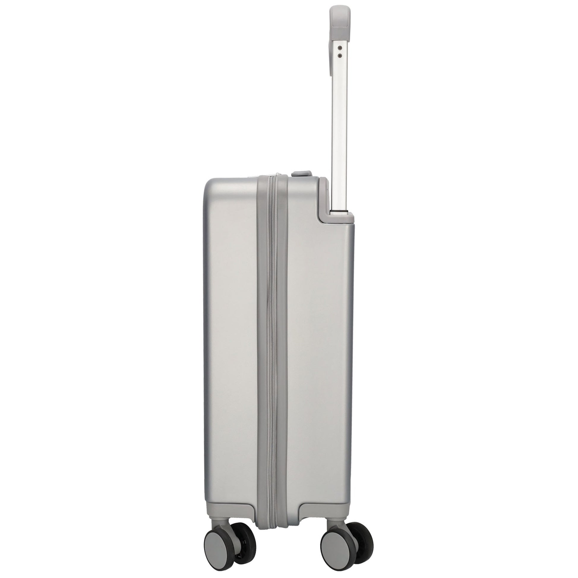 Reisetrolley|Handgepäck in Silber mit 4-Rad und USB Anschluss - leder-accessoires.com