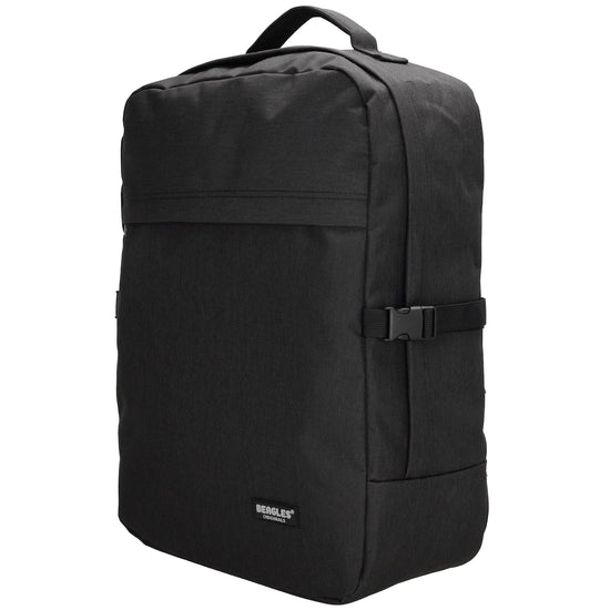 Rucksack-|Reisetaschenfunktion 36 x 50cm in Schwarz mit Reißverschluss - leder-accessoires.com