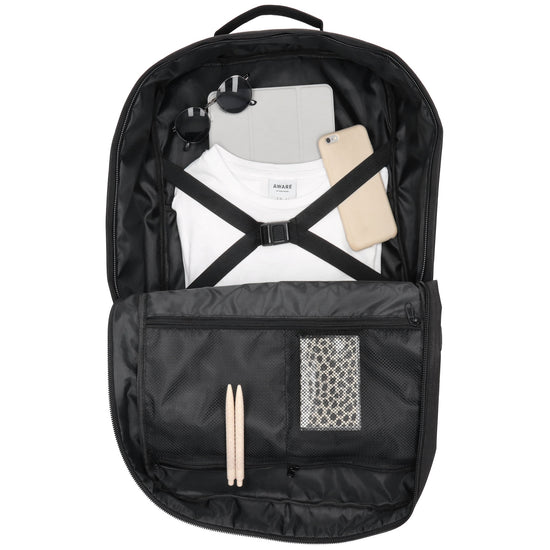 Rucksack-|Reisetaschenfunktion 36 x 50cm in Schwarz mit Reißverschluss - leder-accessoires.com