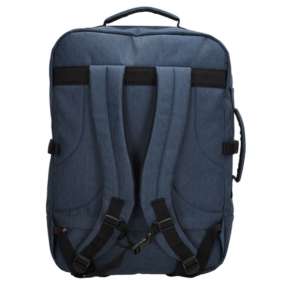 Rucksack-|Reisetaschenfunktion 36 x 50cm in Blau mit Reißverschluss - leder-accessoires.com