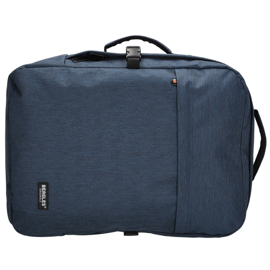 Rucksack-|Reisetaschenfunktion 36 x 50cm in Blau mit Reißverschluss - leder-accessoires.com