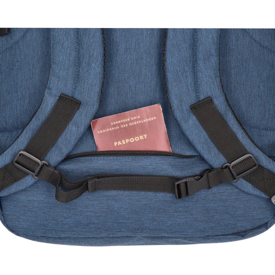 Rucksack-|Reisetaschenfunktion 36 x 50cm in Blau mit Reißverschluss - leder-accessoires.com