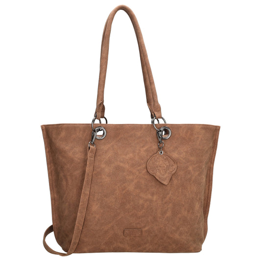 Shopper aus Kunstleder in Braun 46x31cm mit Reißverschluss