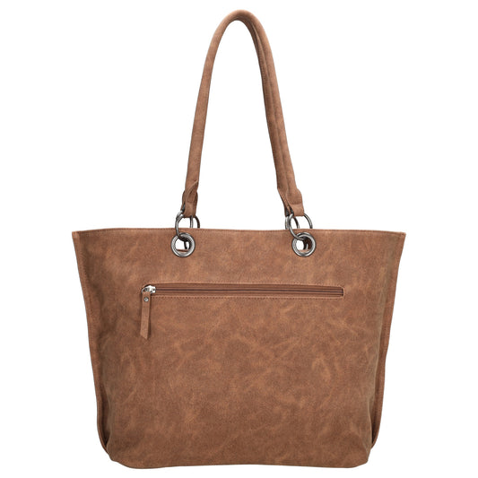 Shopper aus Kunstleder in Braun 46x31cm mit Reißverschluss
