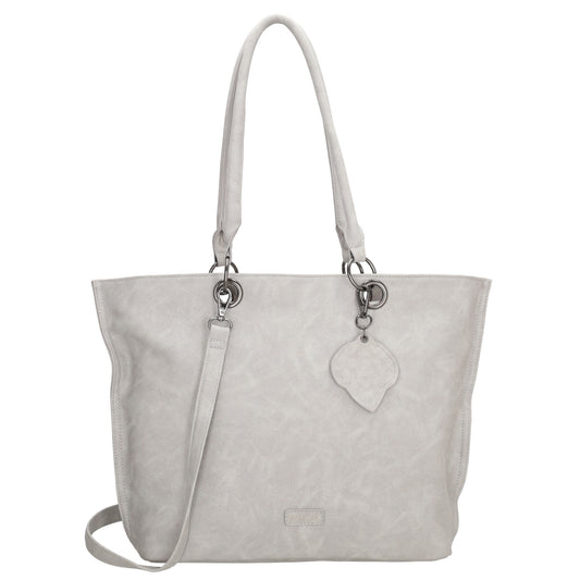 Shopper aus Kunstleder in Grau 46x31cm mit Reißverschluss