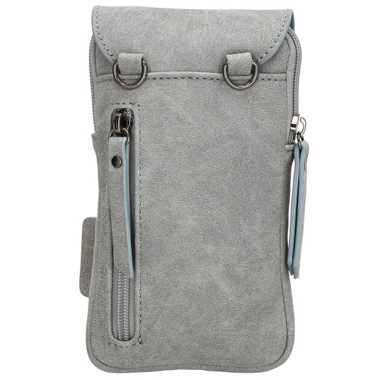 Handytasche aus Kunstleder 20x11cm in Hellblau mit Textilriemen
