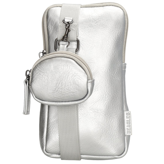 Handytasche 20x10,5cm in Silber mit Minitasche