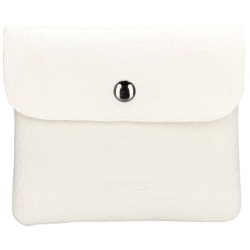 Geldbörse 10x9cm in Weiß mit Überschlag in weichem Leder - leder-accessoires.com