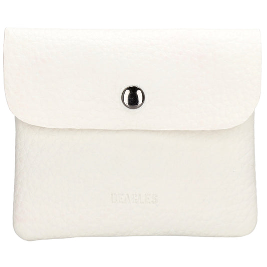 Geldbörse 10x9cm in Weiß mit Überschlag in weichem Leder - leder-accessoires.com