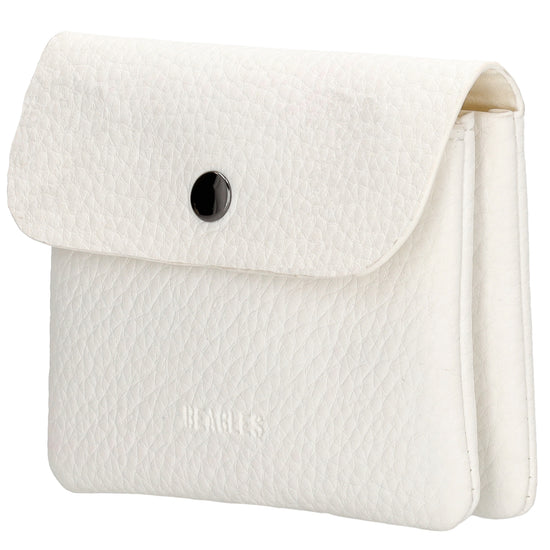 Geldbörse 10x9cm in Weiß mit Überschlag in weichem Leder - leder-accessoires.com