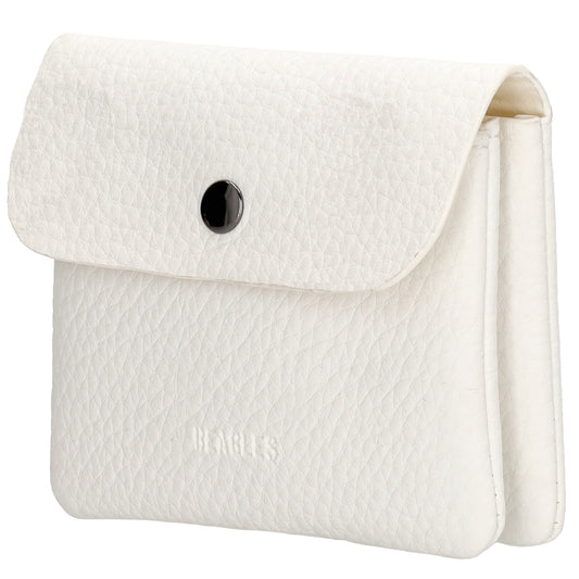 Geldbörse 10x9cm in Weiß mit Überschlag in weichem Leder - leder-accessoires.com