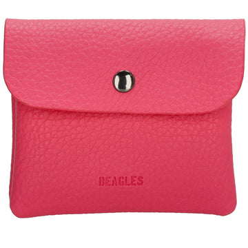 Geldbörse 10x9cm in Pink mit Überschlag in weichem Leder - leder-accessoires.com