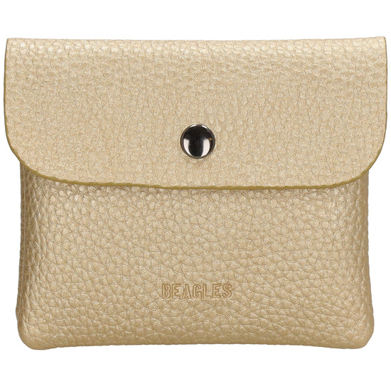 Geldbörse 10x9cm in Gold mit Überschlag in weichem Leder - leder-accessoires.com
