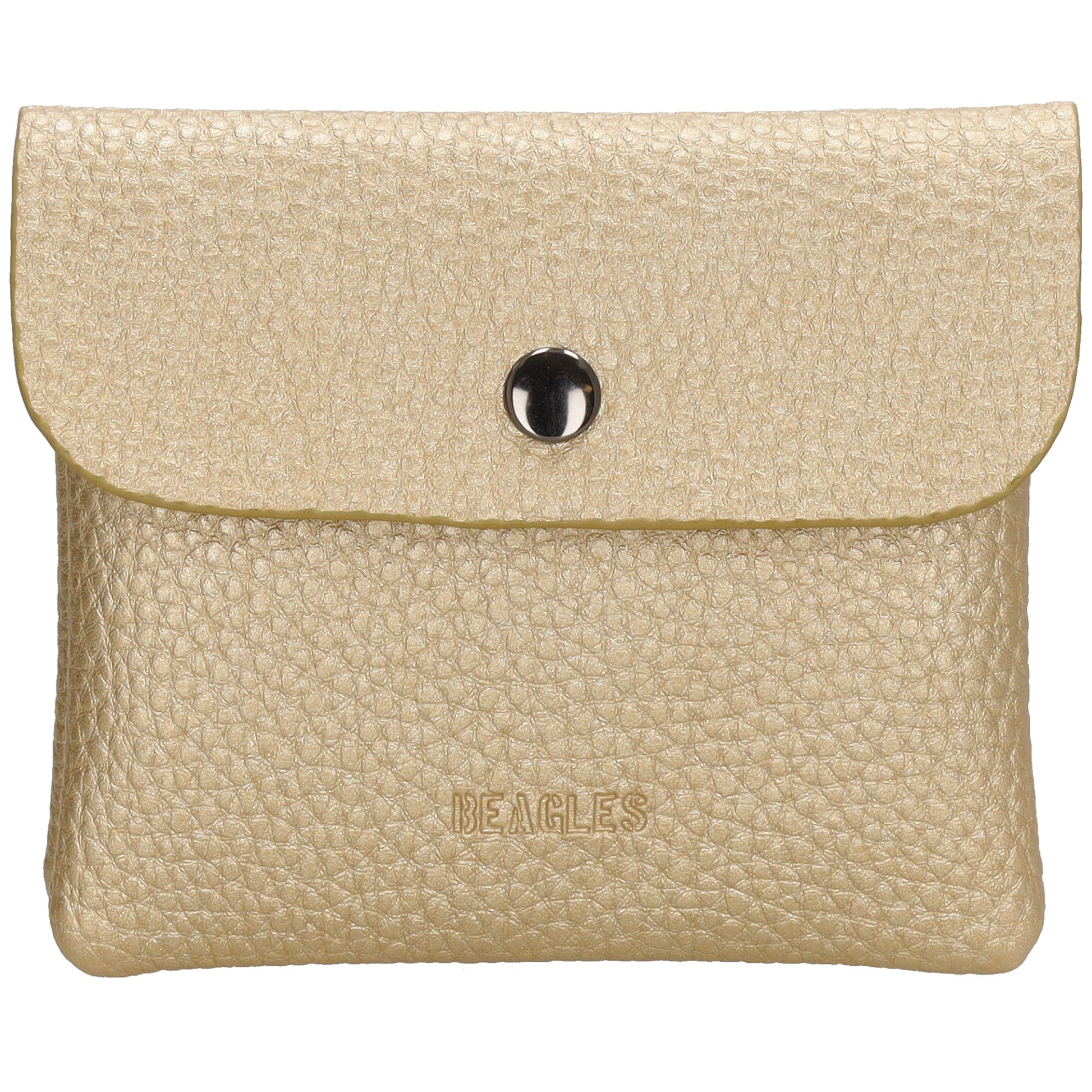 Geldbörse 10x9cm in Gold mit Überschlag in weichem Leder - leder-accessoires.com