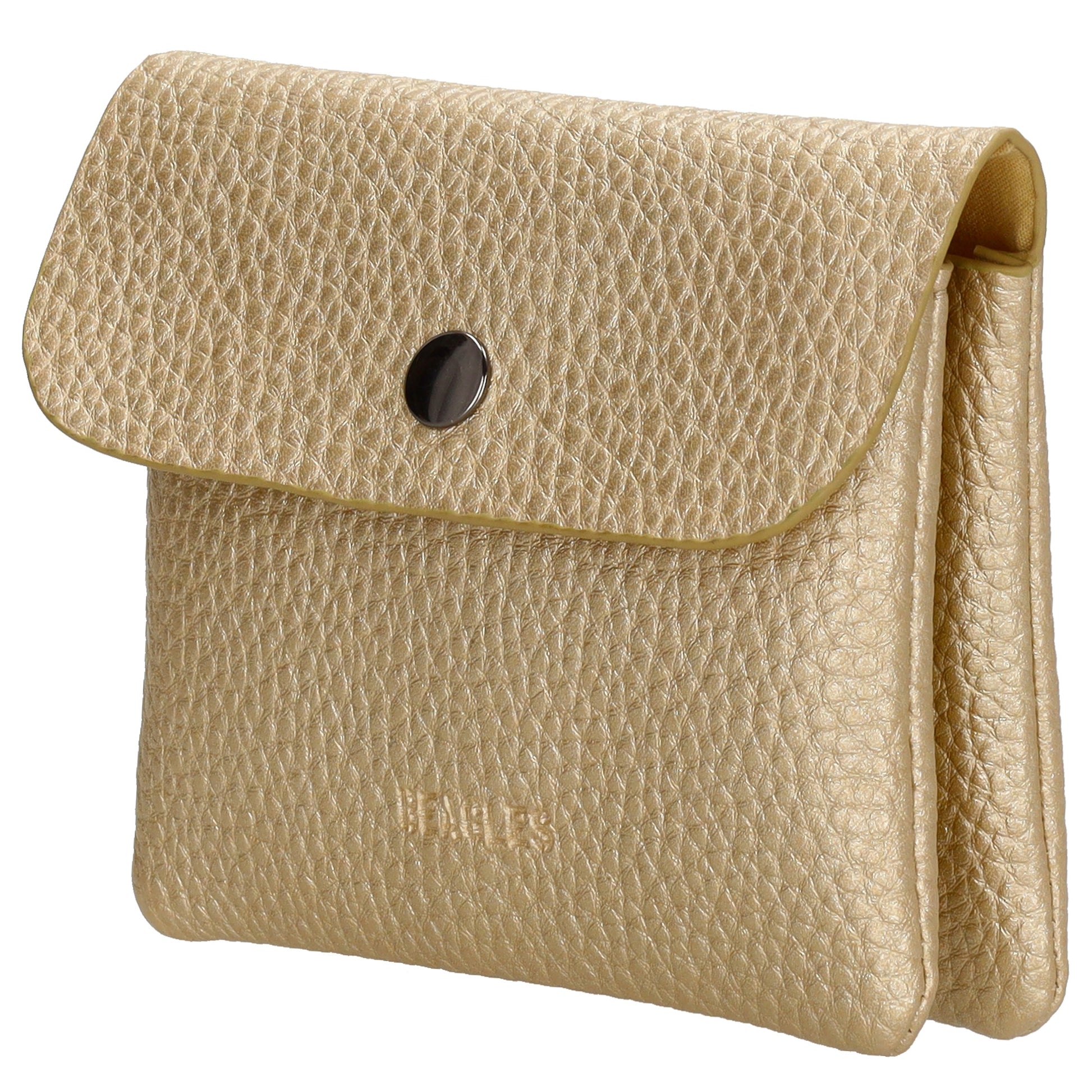 Geldbörse 10x9cm in Gold mit Überschlag in weichem Leder - leder-accessoires.com