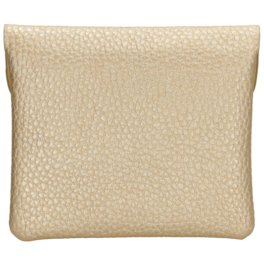 Geldbörse 10x9cm in Gold mit Überschlag in weichem Leder - leder-accessoires.com