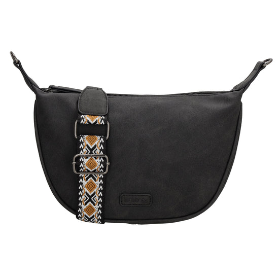 Bodybag 28 x 18cm in marmorierter Optik Schwarz - leder-accessoires.com