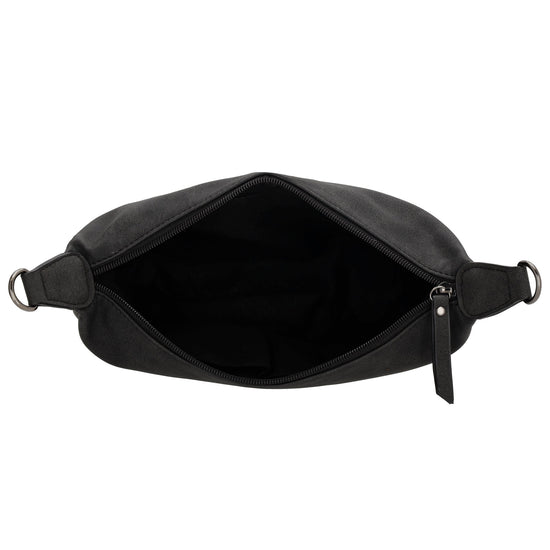 Bodybag 28 x 18cm in marmorierter Optik Schwarz - leder-accessoires.com