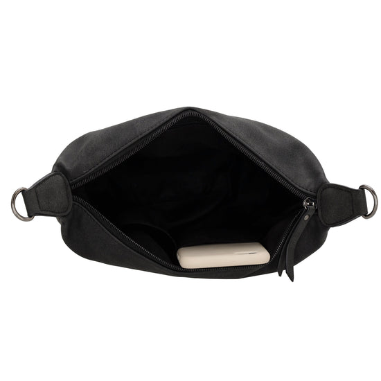 Bodybag 28 x 18cm in marmorierter Optik Schwarz - leder-accessoires.com