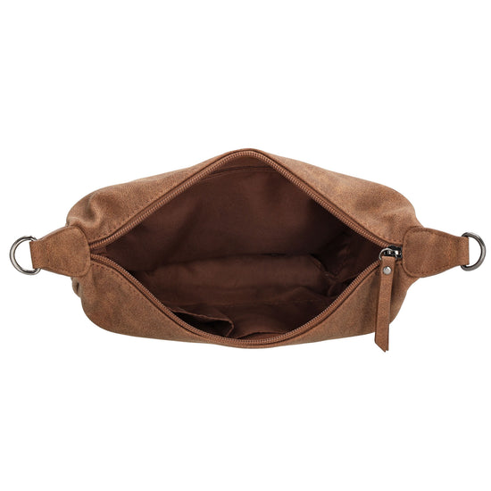 Bodybag 28 x 18cm in marmorierter Optik Braun - leder-accessoires.com
